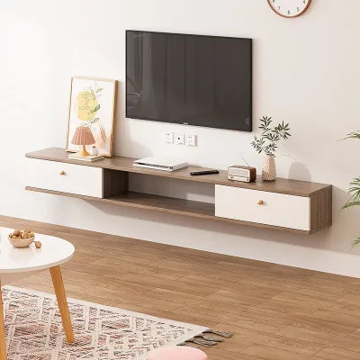 Kệ tivi gỗ treo tường kệ trang trí 2 ngăn thông minh hiện đại tiết kiệm diện tích phòng khách - GP188