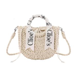 Straw Clutch Purse for Women Small Shoulder Crossbody Bag Beach Purse Woven Handbag Semi Circle Straw Bag