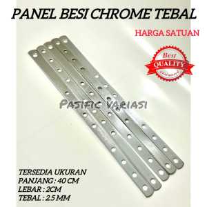 BREKET PLAT BESI / PLAT BESI BOLONG TEBAL 40CM  WARNA CHROME UNIVERSAL MOTOR HARGA 1 PCS - TPV