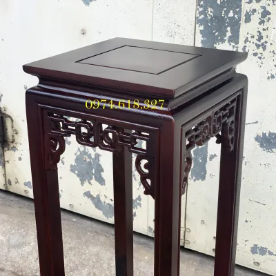 Đôn chữ nhật chiện màu giả cổ phòng khách gỗ lim cao 50607080cm
