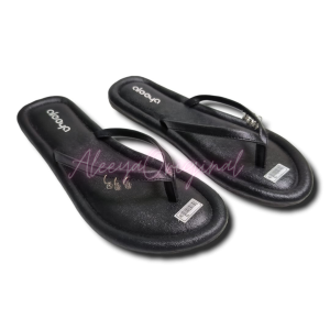 -ALEEYA04- NEW MODEL SANDAL JEPIT WANITA MODEL KOREA AKSESORIS RING BELL WARNA HITAM SOL KARET