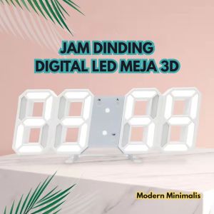 Jam Dinding Digital LED Meja 3D BR104 Modern Minimalis Alarm Clock Tempel Aesthetic Bentuk Angka