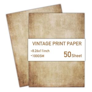 WENQI 50 Sheets Vintage Stationery Writing Paper Simple Classical Printing Paper Love Letter Papers Double Sided Literary Scrapbook Letter Paper Envelopes