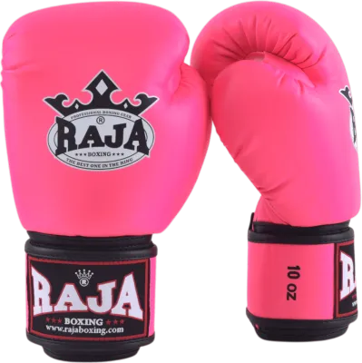นวมชกมวยหนังแท้ นวมมวยไทย นวมราชา ถุงมือ นวมต่อย RAJA BOXING Gloves Model 1 Leather (หนังวัวแท้ 100%)