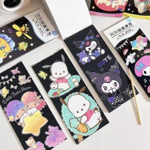 12 Sheets Sanrio Magic Rainbow Color Scratch Art Painting Paper Card Kit Cartoon Kuromi My Melody Drawing Board Kids DIY Educational Toys
