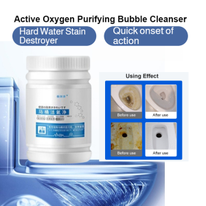 Toilet Stain Remover Oxygen Cleaner Stubborn  Effervescent Stain Remover With Active Foam For Limescale & Bacteria Hard Water Stain Destroyer Child Safe Toilet Treatment Bubble Stain Remover Foaming Disinfectant Rental Apartment Cleaning Essential