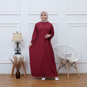 SHAKIA GAMIS TERBARU BAHAN CRINGKEL AIRFLOW LENGAN PANJANG BUSUI FRIENDLY