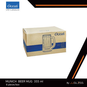 JJGLASS - (Ocean) P00840 Munich Beer Mug [1กล่อง (6ใบ)] แก้วเบียร์ มีหูจับ เนื้อใส เหมาะสำหรับใส่เครื่องดื่ม