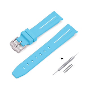 New 18Color Curved End Rubber Strap 20MM Silicone Rubber TPU Watch Band Sports Diving Waterproof Bracelet Wrist Band For Men and Women Watch Accessories Silicone Bands