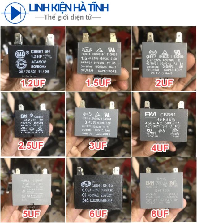 Tụ CBB61 tụ quạt giàn nóng điều hòa tụ quạt hơi nước chân cắm tụ điều ...