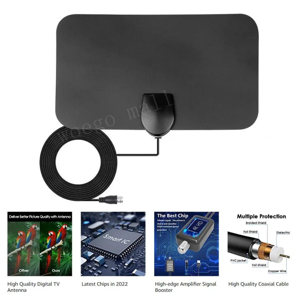 25dB High Gain HD TV DTV Box Digital TV Antenna 200Mile Booster