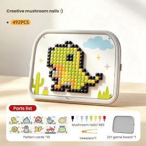 CuddleCove 3D Mushroom Nail Peg Puzzle Toy Portable Educational Early Learning Toy for Kids Boys Girls Gift