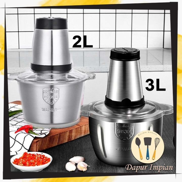 👨🏻‍🍳👩🏻‍🍳家用不锈钢绞肉机电动多功能2L-3L厨房绞肉机料理器 Household Stainless Steel Meat ...