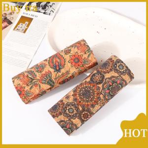 [Buytra] กล่องใส่แว่นตาย้อนยุคลายไม้ก๊อกโบราณกันแรงกดสไตล์ญี่ปุ่นกล่องเก็บสายตาสั้นแม่เหล็กแบบพกพาสำหรับทุกเพศ