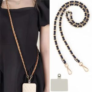 EL TRONICS Anti-lost Crossbody Phone Chain Adjustable PU Leather Phone Case Hanging Jewelry Accessories Long Phone Neck Straps Phone Accessories