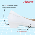 Aerosoft (แอโร่ซอฟ) รองเท้าพยาบาล รองเท้าหนังสีขาว / สีดำ รุ่น CW3433. 