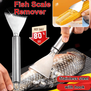 Stainless Steel Fish Scaler Fish Scale Remover Tool Cleaner with Anti-Slip Handle Portable Descaler Scraper for Easy Fish Cleaning