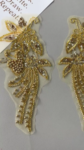 1 Pair Clothes Patches Handmade Flower Patches Nail Beads Clothing Applique For Wedding Dress And Bridesmaid Dress