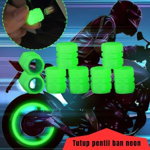 COD Tutup pentil ban Mobil Motor LED lampu nyala menyala saat malam otomatis / Tutup pentil indikator otomatis 4 pcs