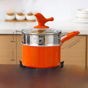 Non-Stick Baby Food Milk Pan One-Pot Cooking Baby Noodles Soup Steaming Pot 18cm Diameter 304 Stainless Steel Kitchen Cooking Utensil