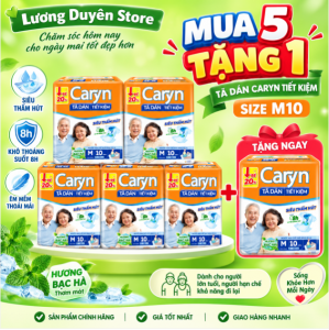 [ MUA 5 TẶNG 1 ] Tã dán caryn tiết kiệm đủ size M10 M18 L10 L18