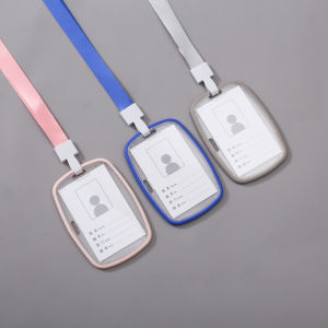 SHUNAICHI 1pc Horizontal /Vertical Dual Use Name Card Holders Clear Card Sleeve Bus Id Holders Protective Shell Badge Case Office Supplies