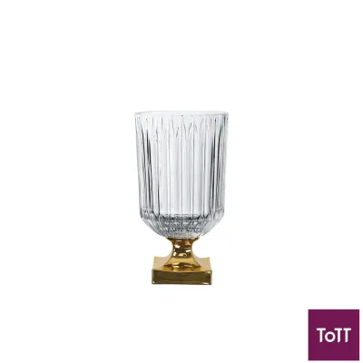 Nachtmann Lead Free Crystal Vase Footed In Gold Ø18xH32cm Minerva Gold