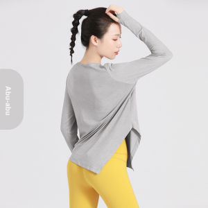 Baju Olahraga Wanita Lengan Panjang Kaos Atasan Panjang Sport T-shirt Jumbo Fitness Senam Yoga Sportwear