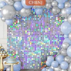 [COD] CHENJ ฉากหลังโพลี chromeshimmer 3D แผงเลื่อมฉากหลังศิลปะผนังพื้นหลังผ้าฉากหลังตกแต่งงานแต่งงานงานเลี้ยงวันเกิด