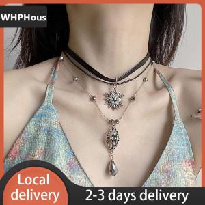 [COD] WHPHous Ship within 24 hours Vintage Layered Strap Multi Layered Necklace Womens Collar Chain Bohemian  Long Chain Pendant Jewelry Gift
