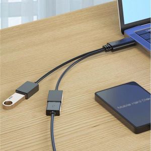 KJ57K สายต่อ USB สายแยก USB ปลั๊กตัวผู้1ตัวถึงตัวเมีย2ตัว ตัวแยกตัวแปลง สาย USB 1 IN 2 OUT อะแดปเตอร์โทรศัพท์มือถือ ฮับหลายอินเตอร์เฟซ สายแยก USB สำหรับรถยนต์ โทรศัพท์สมาร์ทโฟน