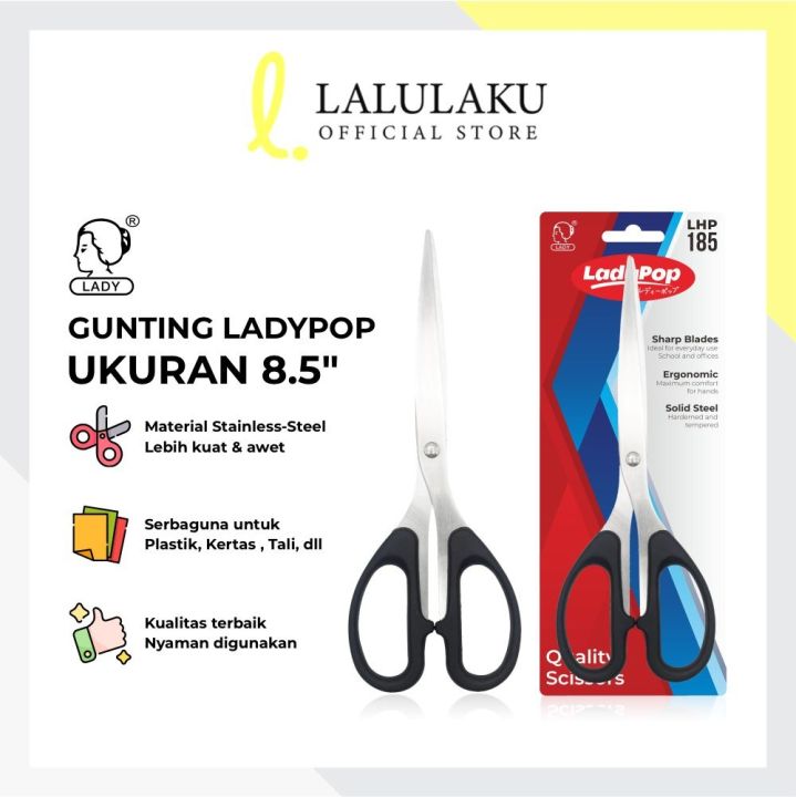 Gunting Kertas Ladypop 8.5 inch LHP 185 20cm Besar Sekolah Kantor Stainless Steel