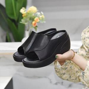 [Free Shipping] New Summer Wedge Sandals For Women Genuine Leather Thick-Soled Summer Style Platform Sandals High-Heeled Sandals
