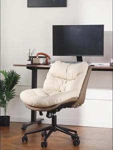 Computer Chair for Home Use Comfortable for Long Sitting Backrest Chair for Dormitory Study Room Bedroom Makeup Study Swivel Sofa Chair