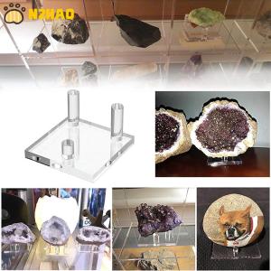 【N2HAO】 Acrylic Display Stand Holder Suport Shelf Base For Minerals Rock Specimens Geode Stones Jewelry Small Collectibles Display Rack