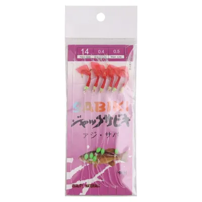 【COD&Ready Stock】6pcs Luminous Wobbler Sabiki String Hook Rig 10 Sizes Rubber Fishing Hooks Bean Lure Bait Tackle for Sea/Freshwater Fishing