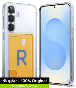 Ringke Fusion Card Compatible with [Samsung Galaxy S25] Case Back Cover Transparent Hard Back Soft Flexible TPU Bumper with Built-in Slim Card Holder Wallet Scratch Resistant Natural Form