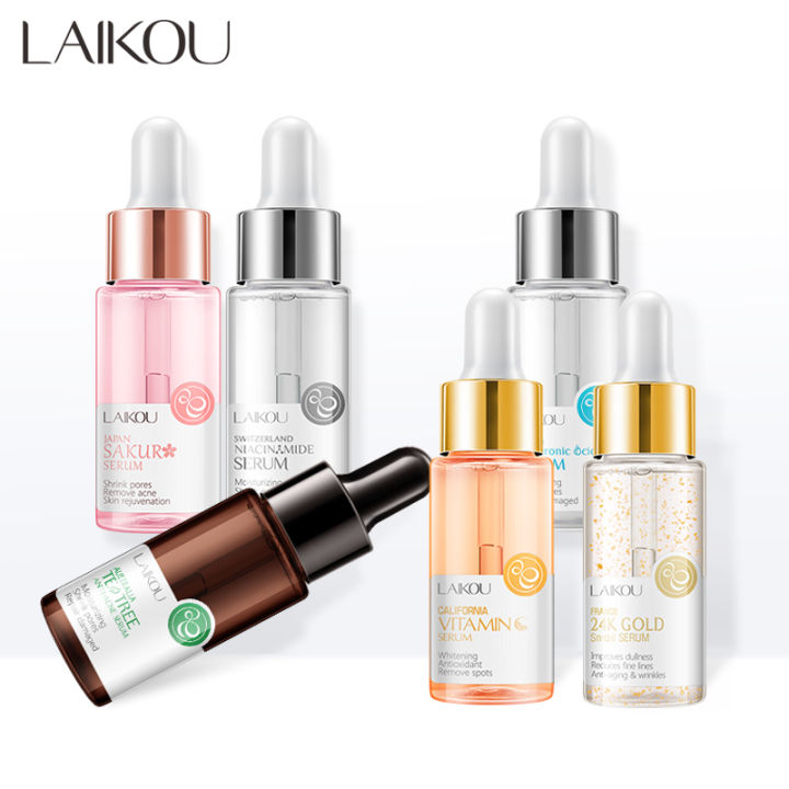 LAIKOU Hyaluronic Acid Sakura Serum Vitamin C Whitening Nourish Nicotinamide 24k Gold Snail Tea