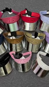 《501》alo Yoga หมวกกันแดดปักลายเปิดด้านบนสำหรับกีฬา โยคะ ฟิตเนส หมวกกันแดดปีกแข็ง UPF50+