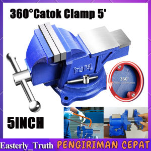 Catok Clamp 360° Swivel Vice Table Biru Catok Paron Ragum Besi 5 Ragum Klem Catok Meja Bench Vise Ragum Tanggem Alat Jepit Serbaguna