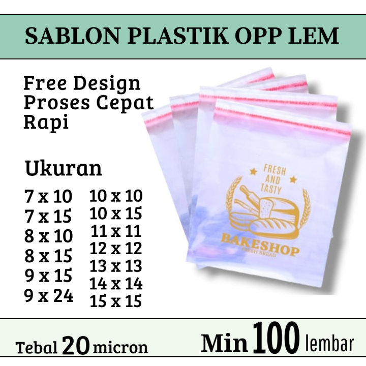 Sablon Opp Roti 100 Lembar Sablon Plastik Opp Lem Roti Tebal 20 micron Sablon Plastik ...