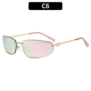 Millennial Hot Girl Style Y2K Trendy fashionable sunglasses high-end metal sunglasses