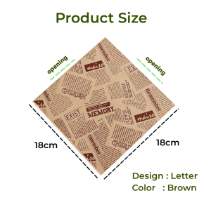 【i.Rumah】50pcs Triangle Food Wrap Sandwich Donut Bun Burger Greaseproof Food Packing Wax Paper Pouch Wrapping Sleeve Wrapper