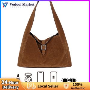 Women Faux Suede Cross Body Shoulder Bag in Neutral Colors for Travel Work and Casual Events