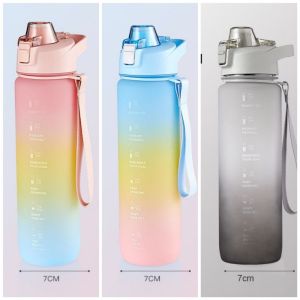 Botol Minum Tritan Warna Gradasi 1100ML Botol Viral ukuran 1 liter