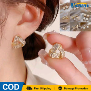 VIVOLILV 【Delivery from Manila】French Style Pearl Earrings Light Luxury Temperament High End Niche Unique Design Jewelry for Women Daily Party