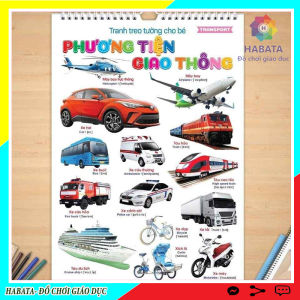 Bộ tranh treo tường 14 chủ đề song ngữ dành cho bé Habata đồ chơi giáo dục cho trẻ