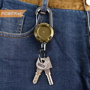 【PCWFKef】 1ชิ้นห่วงโลหะกันขโมยง่ายต่อการดึงเชือกพวงกุญแจยืดหยุ่นพวงกุญแจสปอร์ตหดได้ป้องกันการสูญหาย YOYO ski PASS ID Card