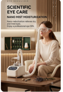 Hot & Cold Mist Eye Steamer Relieve Dry Eyes & Eye Strain Nano Atomization Spa Device Goggles &Timer