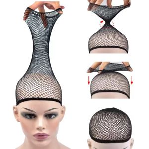 New Stretchable Elastic Hair Nets Snood Wig Cap Black Color Fish Hairnet